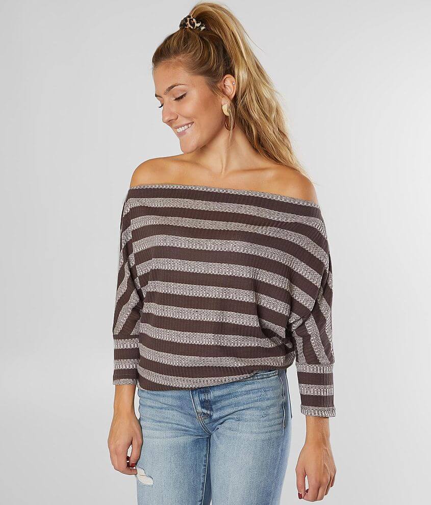 Daytrip Ribbed Dolman Top front view