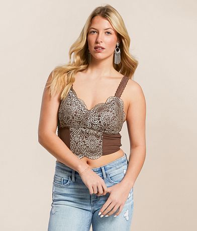 BKE core Embroidered Lace Full Coverage Bralette front view