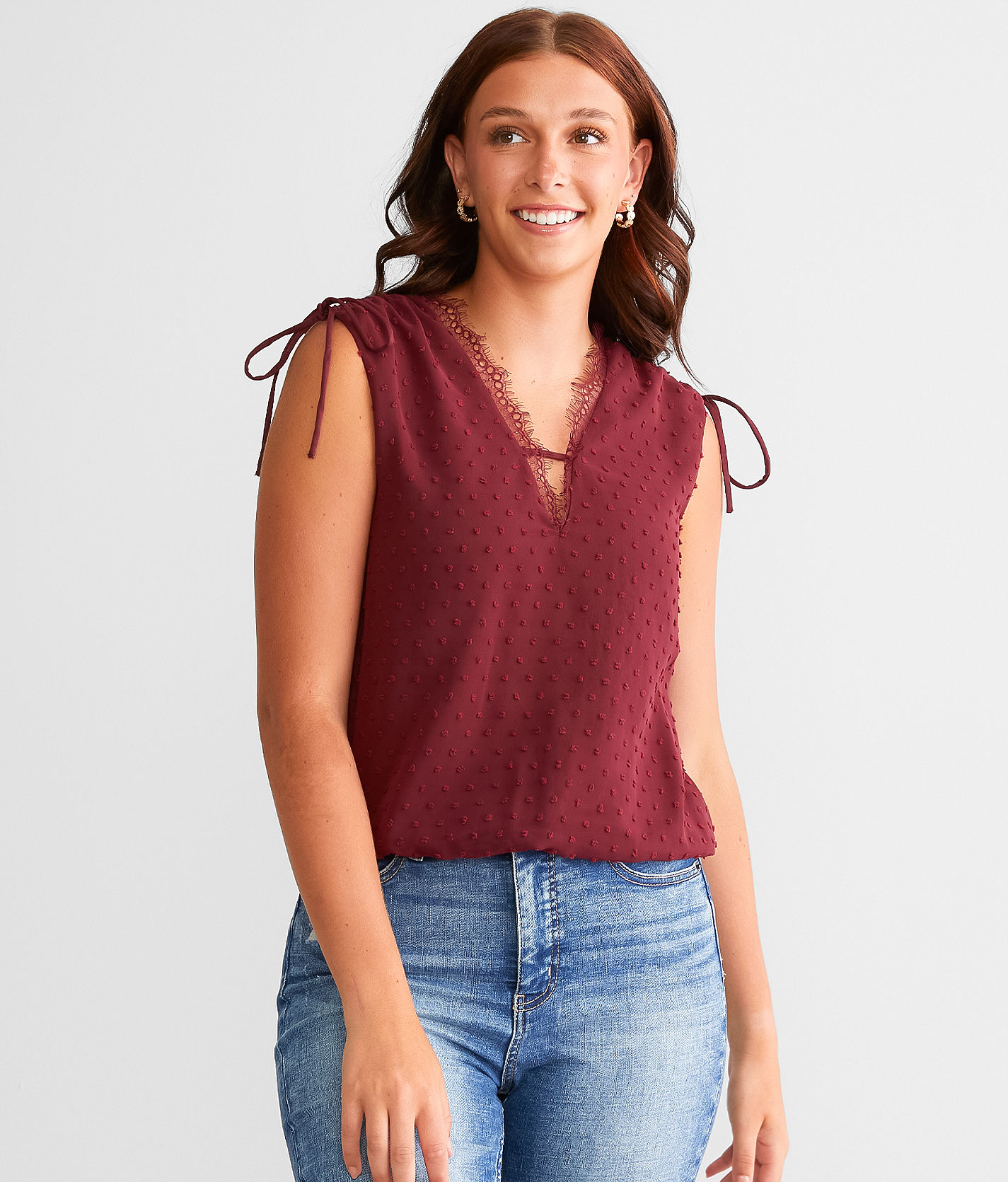 Daytrip Lace Trim Tank Top - Women's Tank Tops in Navy