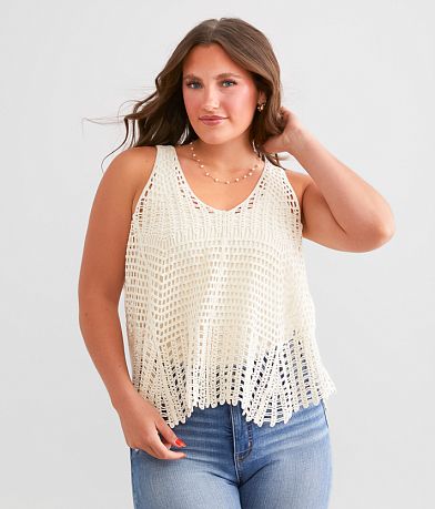 Daytrip Crochet Tank Top front view