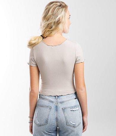 FITZ + EDDI Lettuce Trim Cropped Top back view