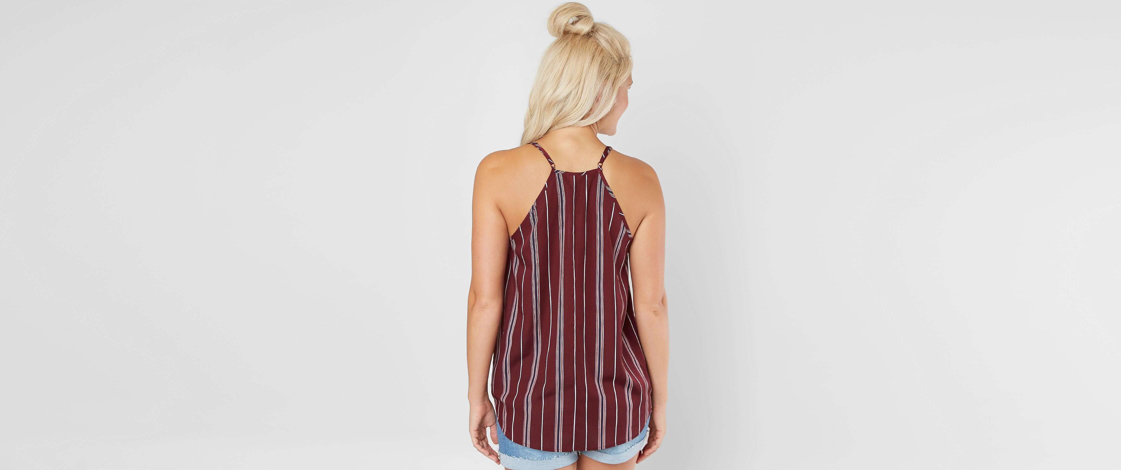 Striped Surplice Tank Top