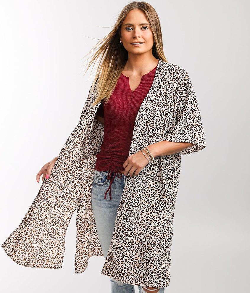 Daytrip Animal Print Kimono - Women's Kimonos in Ivory Taupe | Buckle