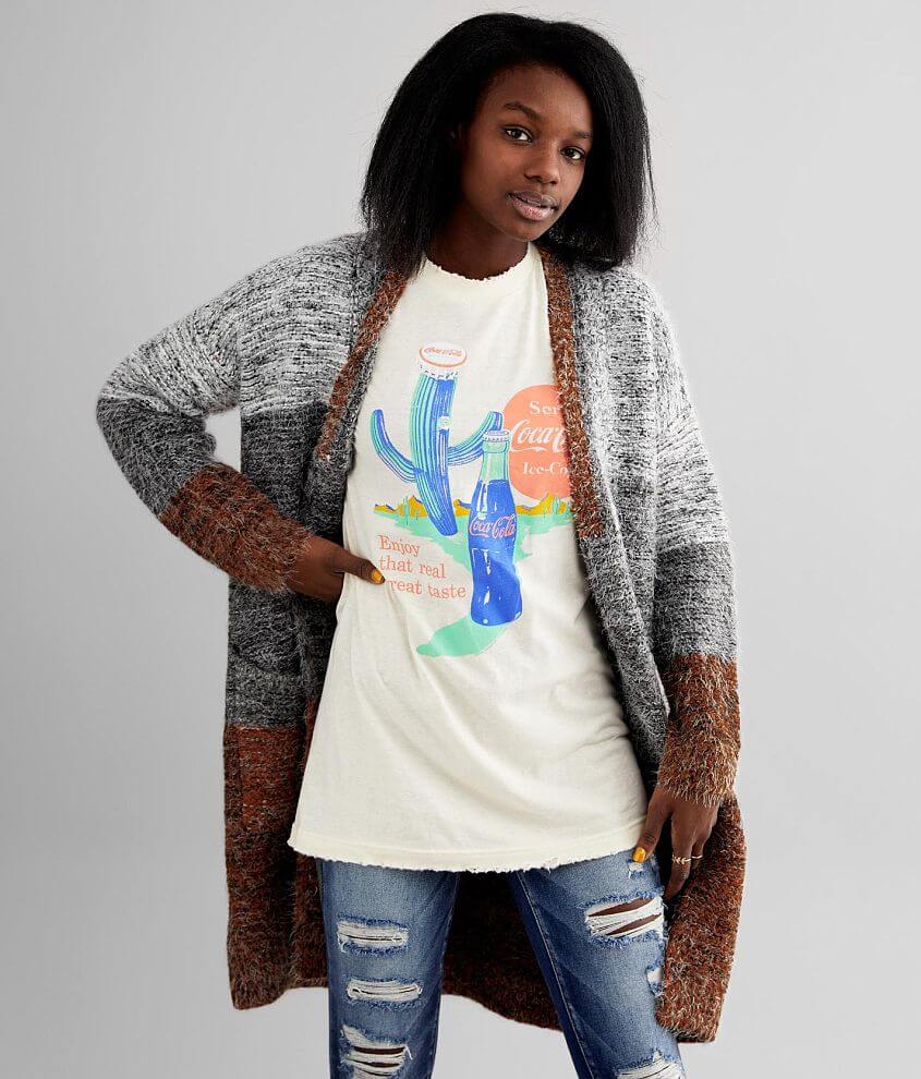 BKE Marled Eyelash Knit Cardigan Sweater