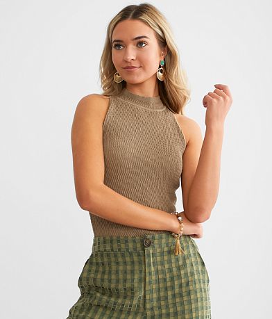 Willow & Root High Neck Textured Tank Top front view