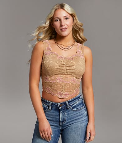 BKE core Sweetheart Lace Bralette front view