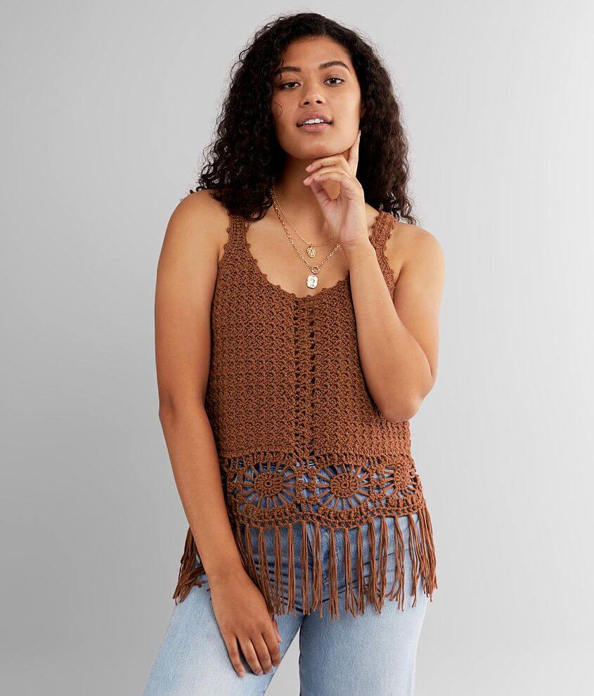 トップス seyto Jacquard fringe sleeveless tops Sonia Snow Fringe Top