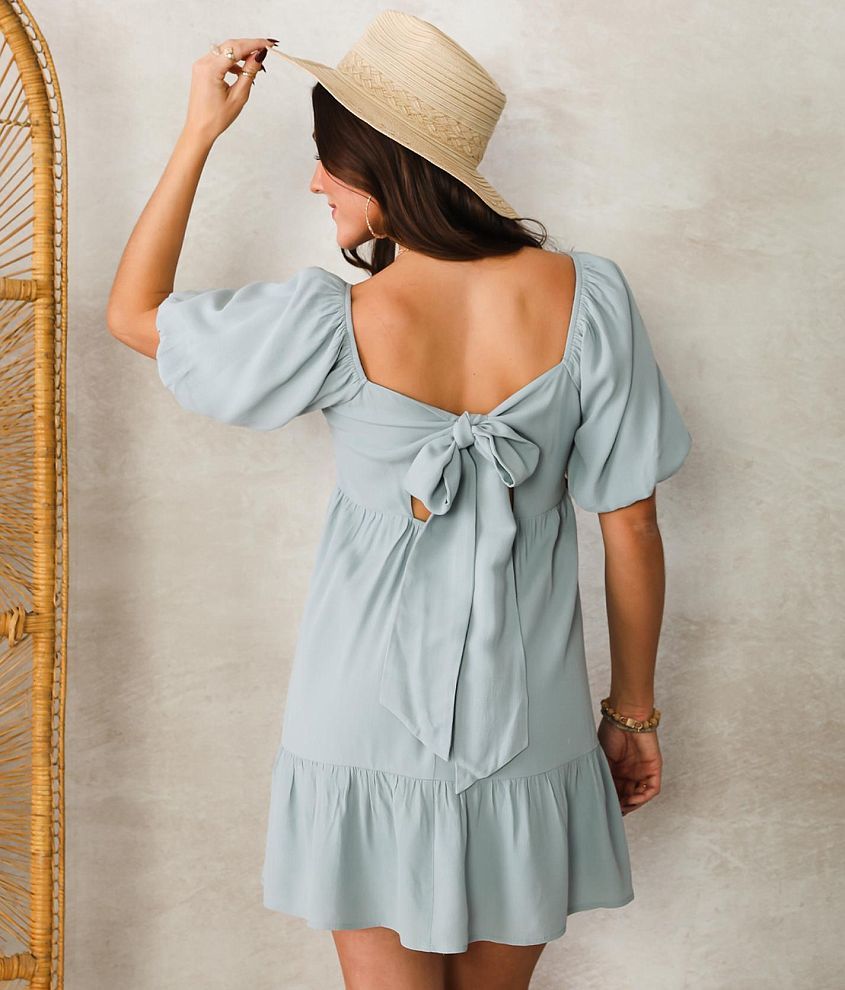 Willow & Root Woven Square Neck Dress - Women's Dresses in Blue | Buckle