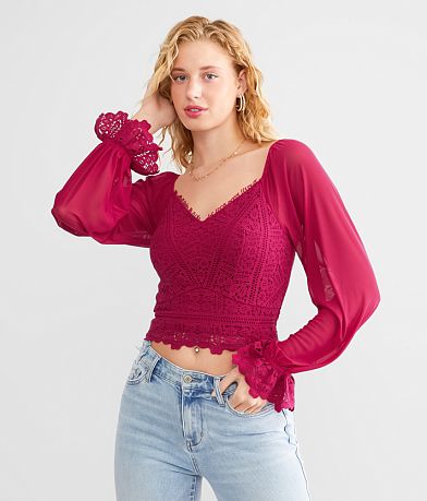 Willow & Root Crochet Cropped Top front view