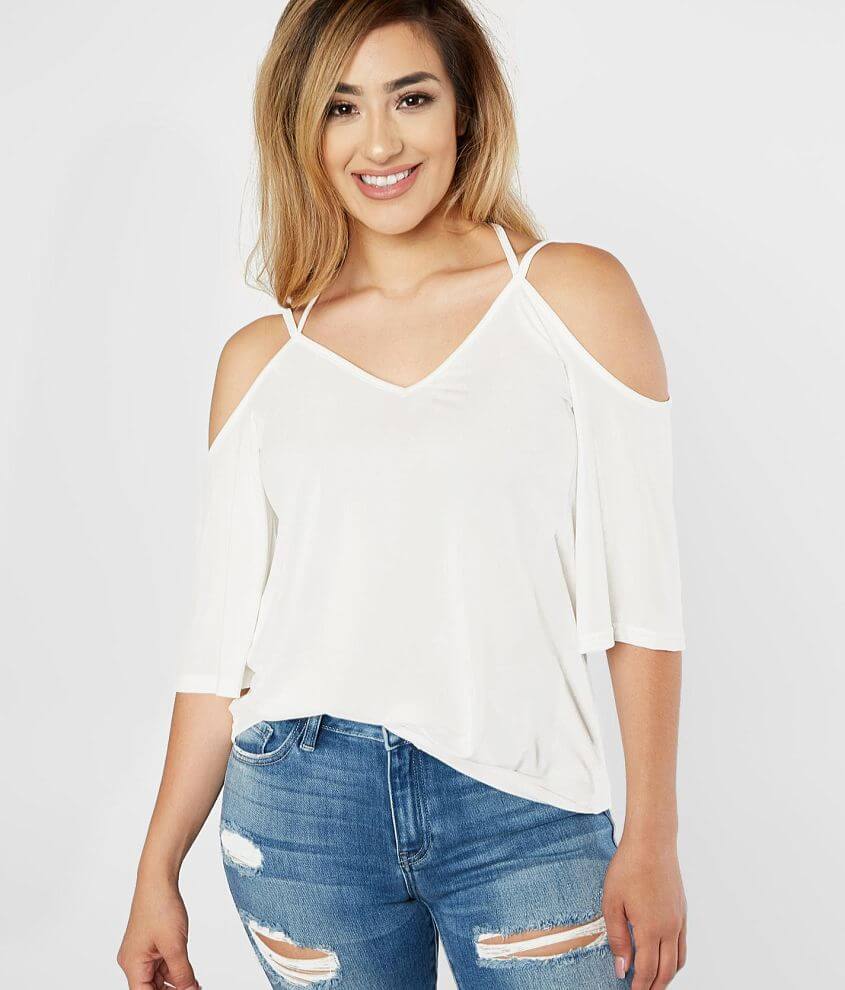 Daytrip Knit Cold Shoulder Top front view