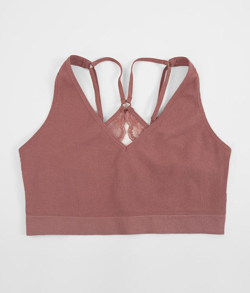 Daytrip Seamless Ribbed V-Neck Bralette front view