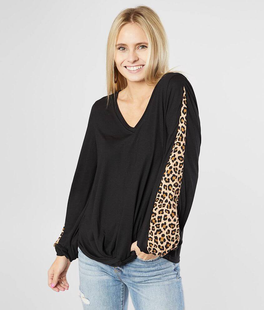 Image of Daytrip Animal Print Inset Top