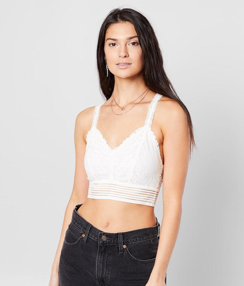 Daytrip Floral Lace Midi Bralette - Women's Bandeaus/Bralettes in Cream ...