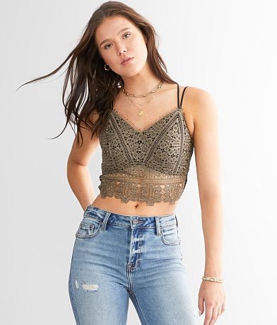 Willow & Root Lace Trim Bralette - Women's Bandeaus/Bralettes in
