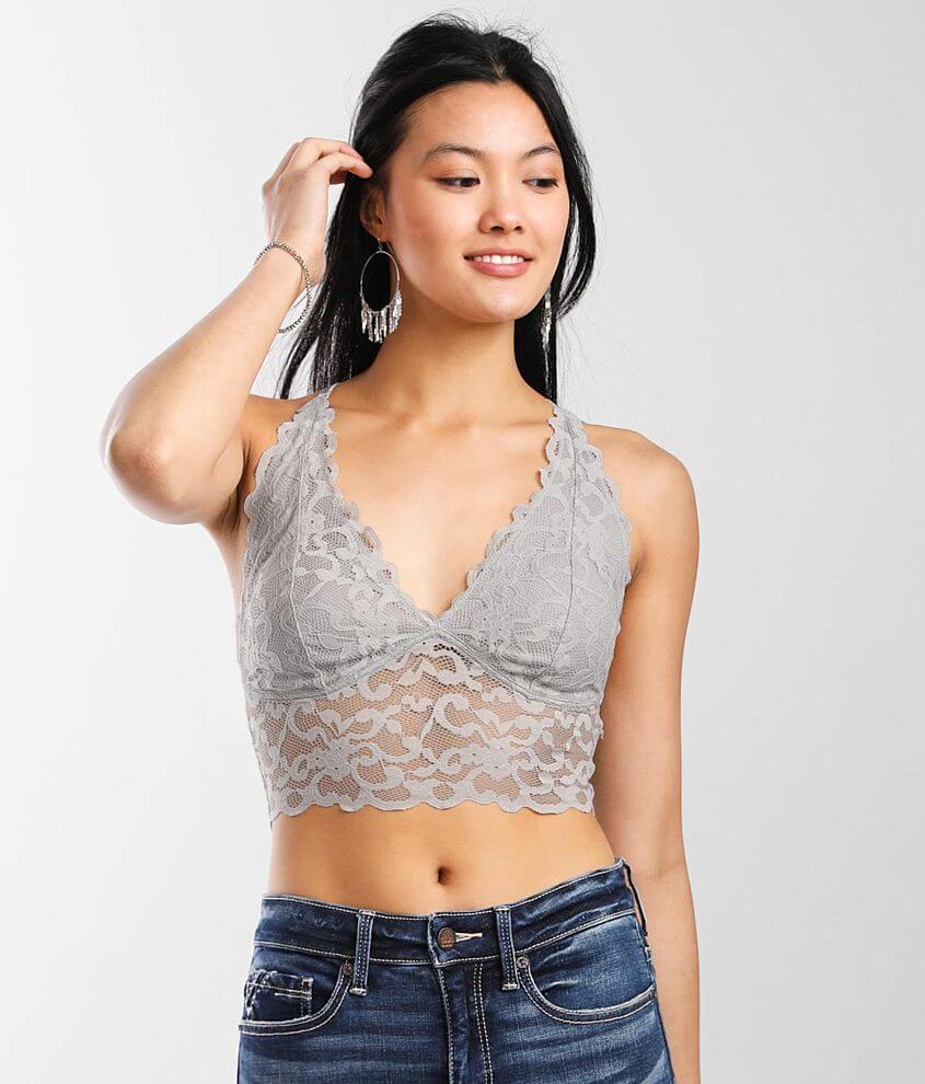 BKEssentials Full Coverage Lined Lace Bralette front view