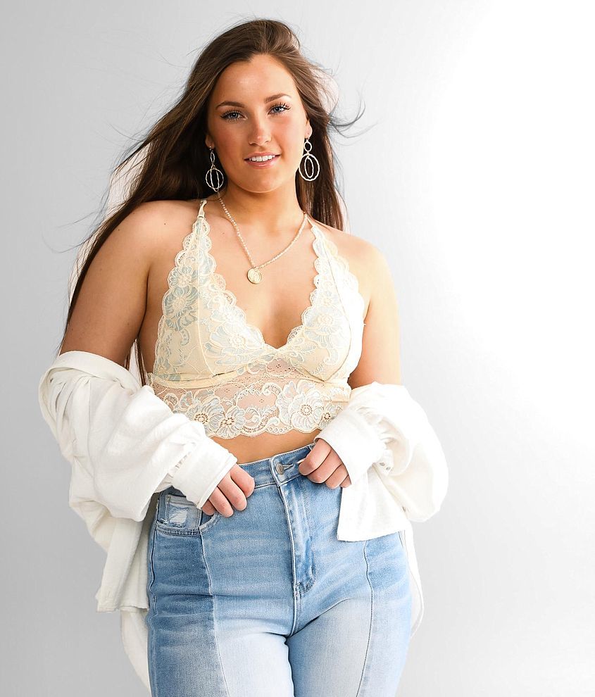 BKEssentials Full Coverage Lined Lace Bralette front view