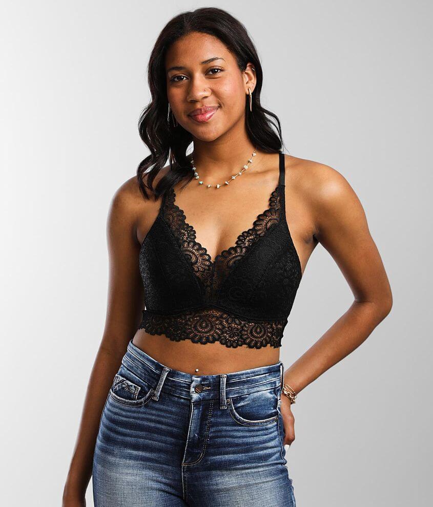 Lace Lined Bralette Black