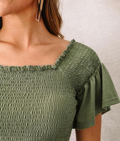 Willow &amp; Root Smocked Ruffle Trim Top MISC_DETAIL_1