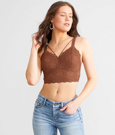 BKEssentials Lace Full Coverage Bralette - Women's Bandeaus/Bralettes in  Black