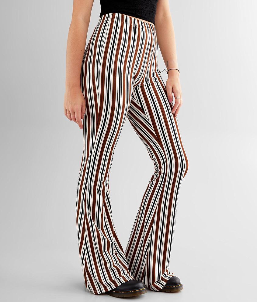 Daytrip Striped Knit Flare Pant - Women's Pants in Cream Brown