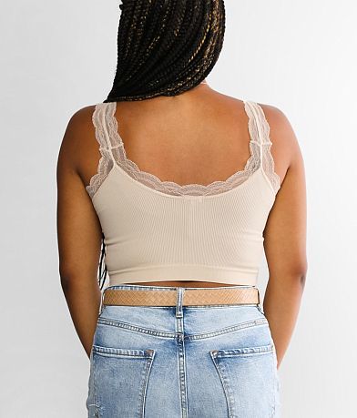 BKEssentials Lace Trim Full Coverage Bralette BACK