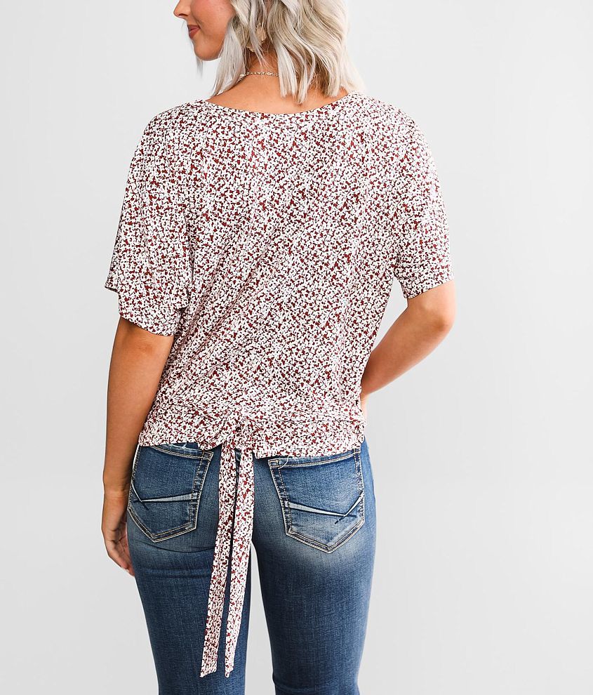 Floral Back Tie Top