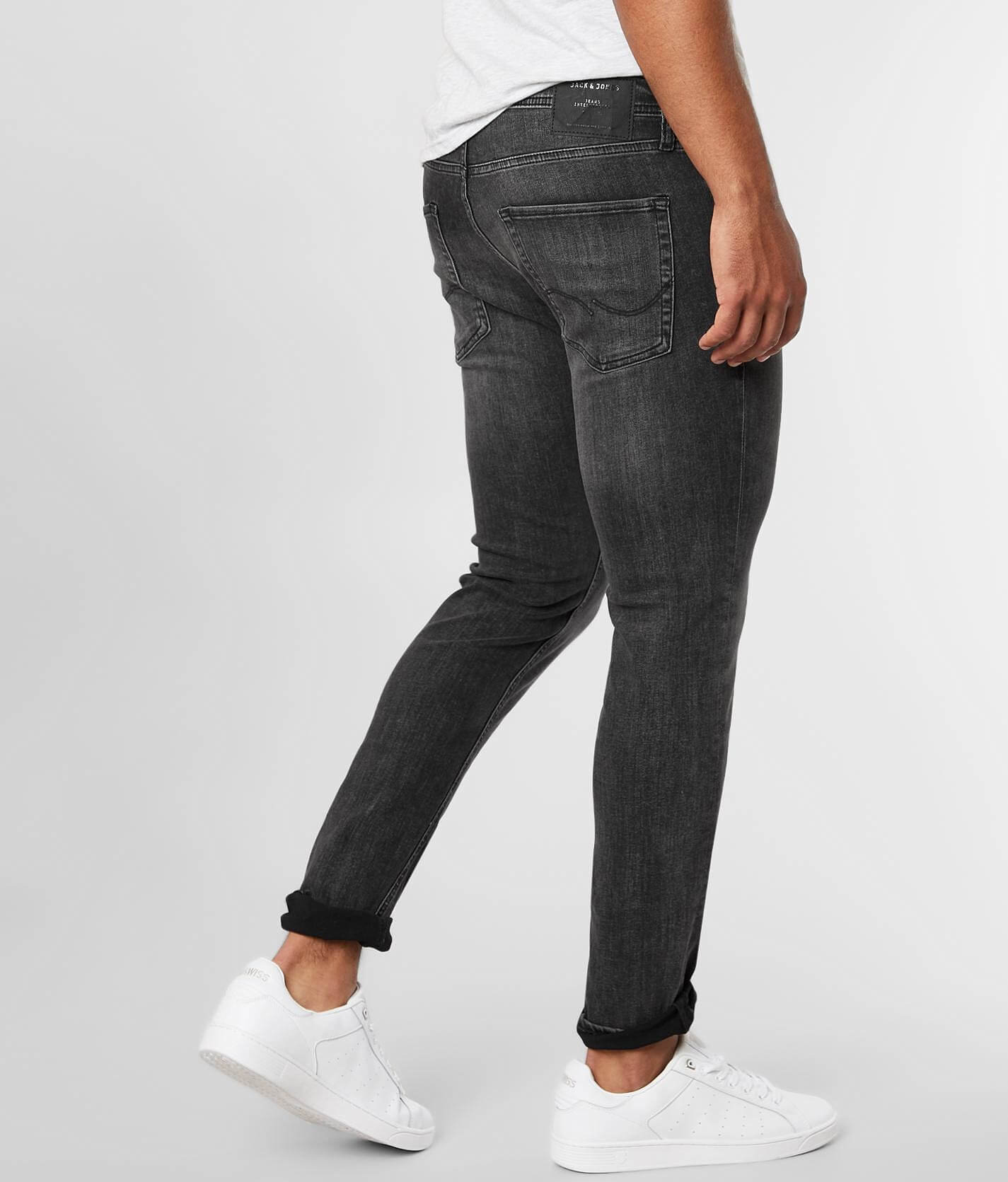 washed black slim jeans