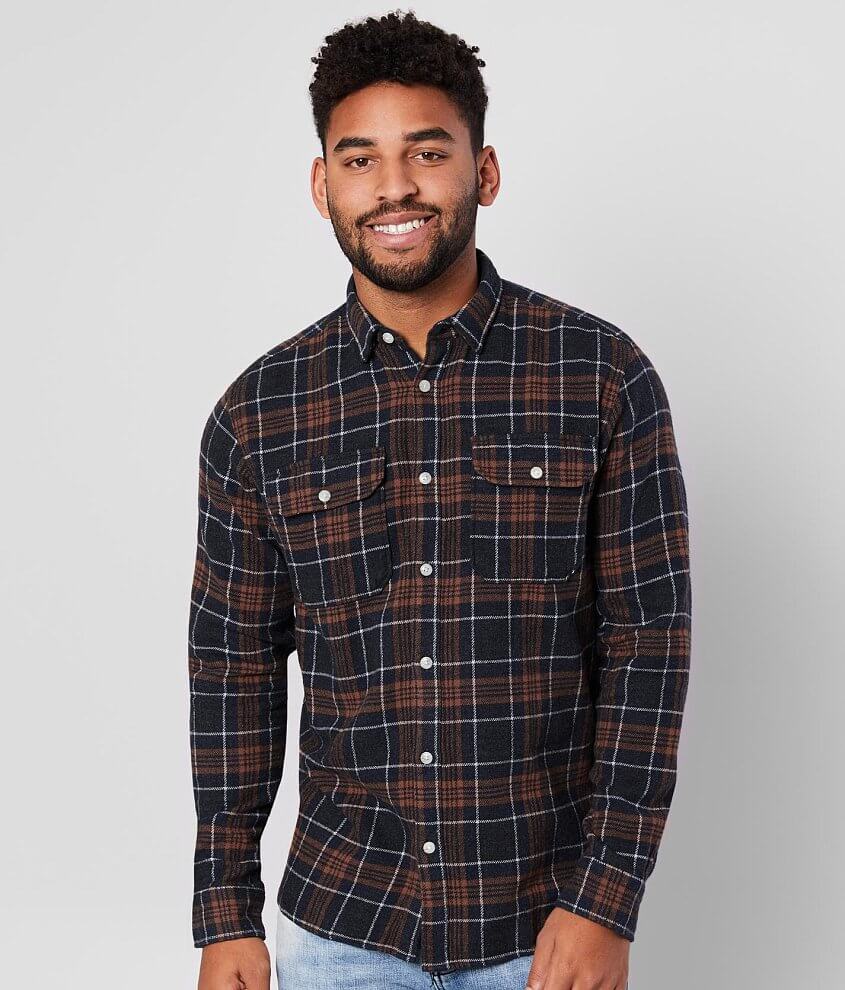 Jack&Jones® Jasper Plaid Flannel Shirt - Men's Shirts in Asphalt | Buckle