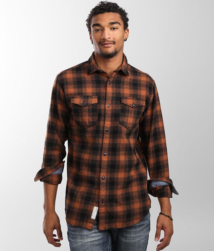 Men's Brushed Flannel Shirt in Burnt Henna Orange