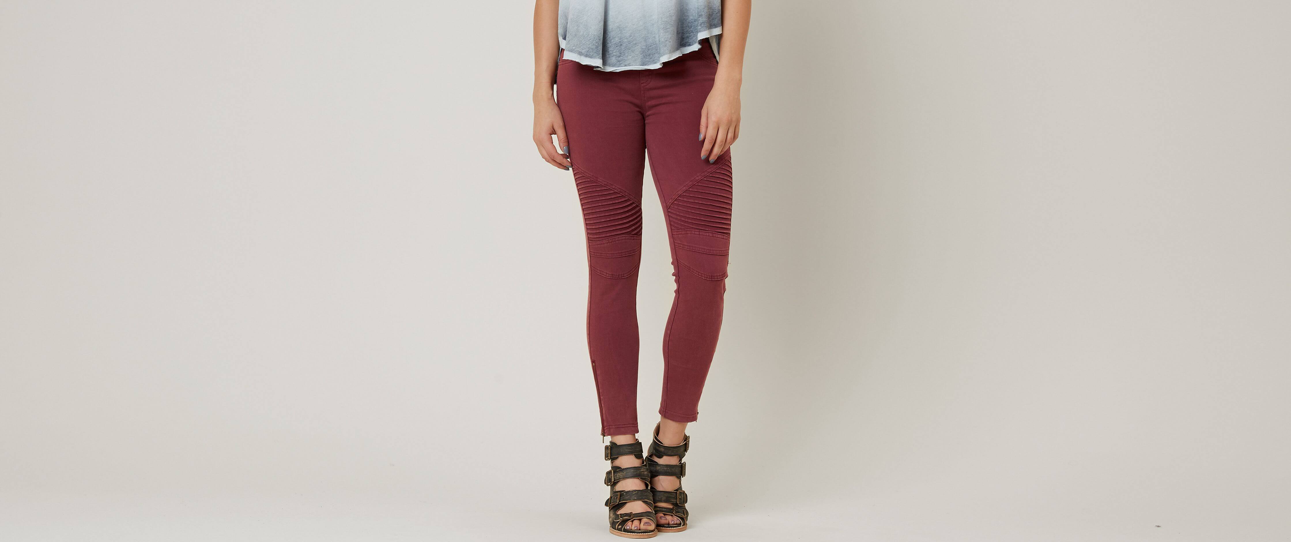 maroon moto leggings