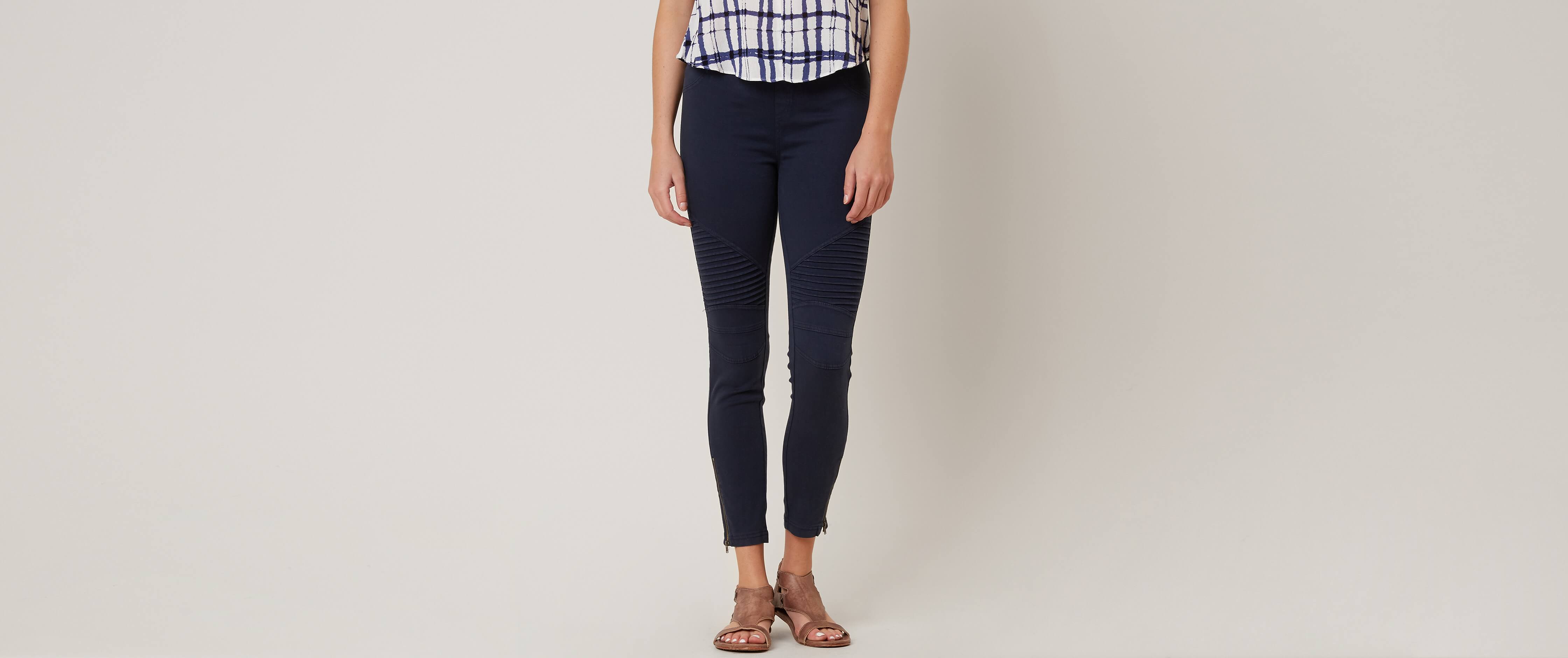 Beulah Moto Legging Leggings in Midnight Blue Buckle