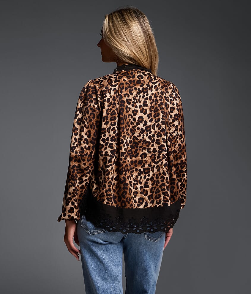 Refined Edit - Satin Leopard Blouse - thumbnail 3