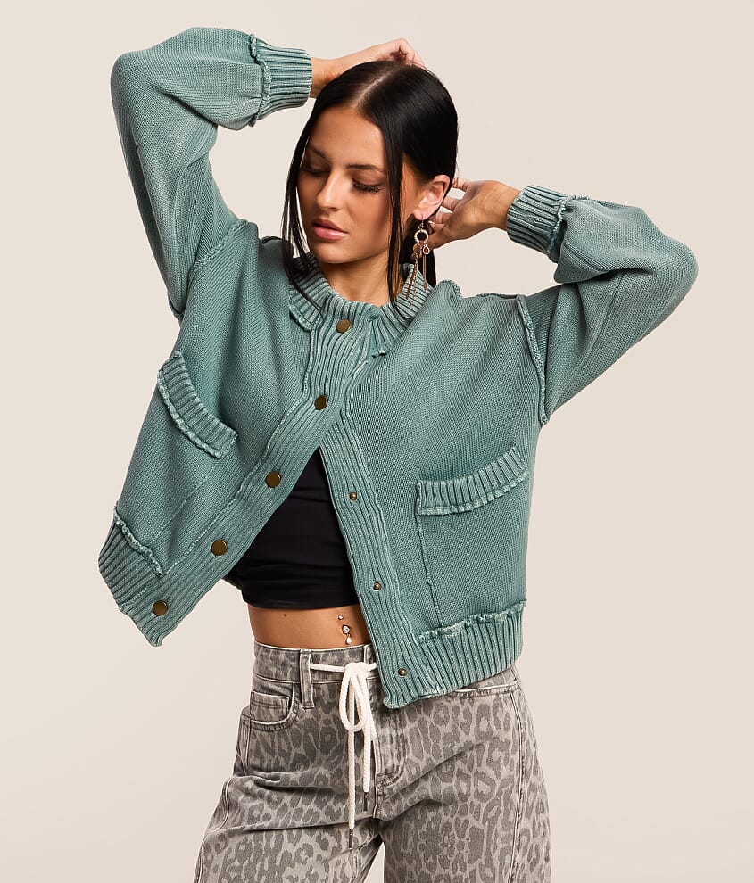 Chunky Ribbed Cardigan Sweater