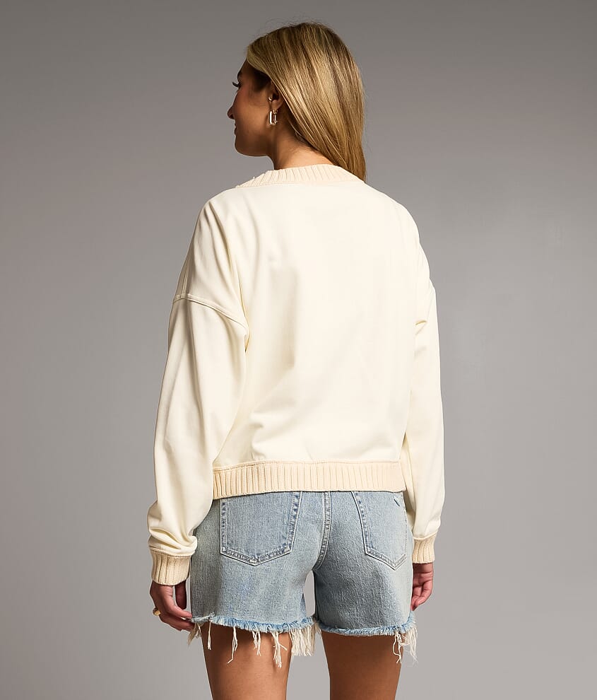 Pieced Chunky Knit Sweater