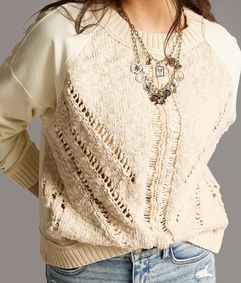 Pieced Chunky Knit Sweater