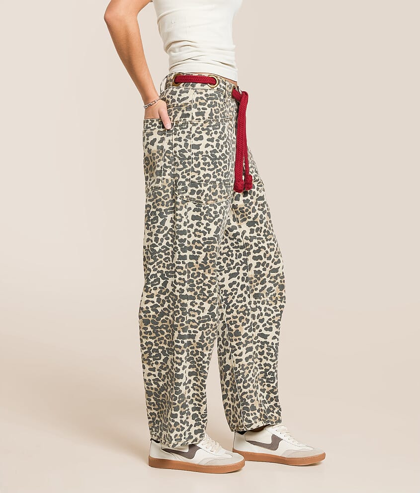 Leopard Print Barrel Pant