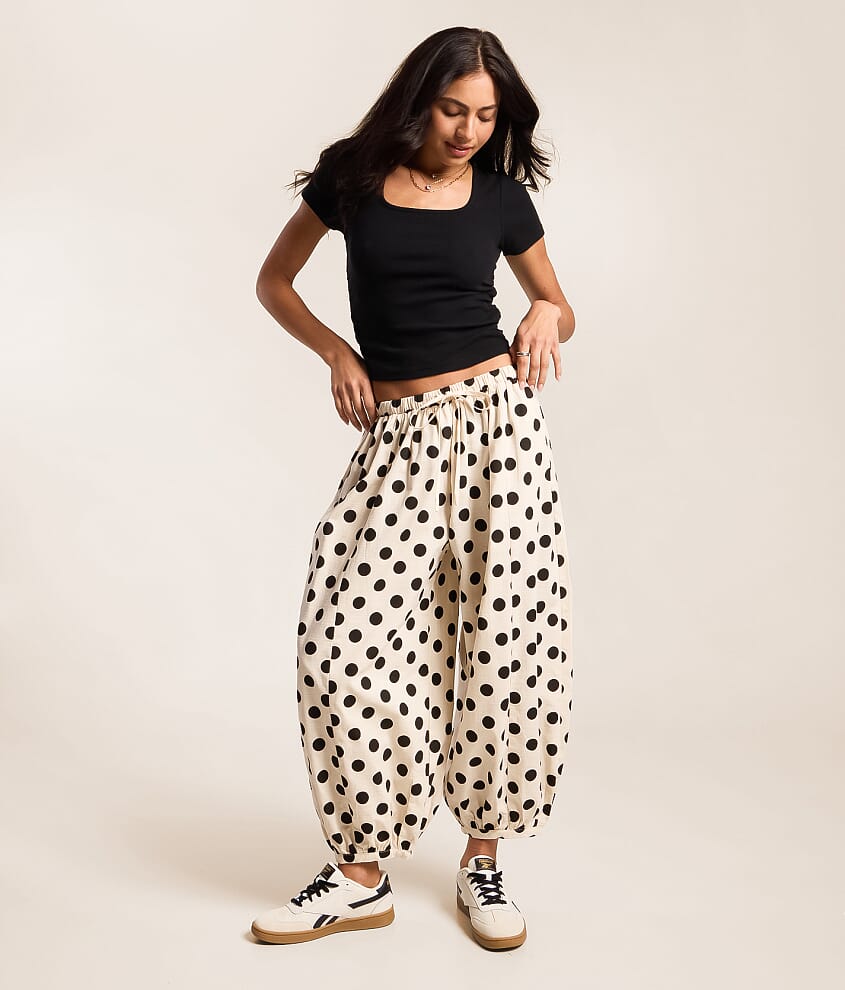 Polka Dot Cropped Wide Leg Pant