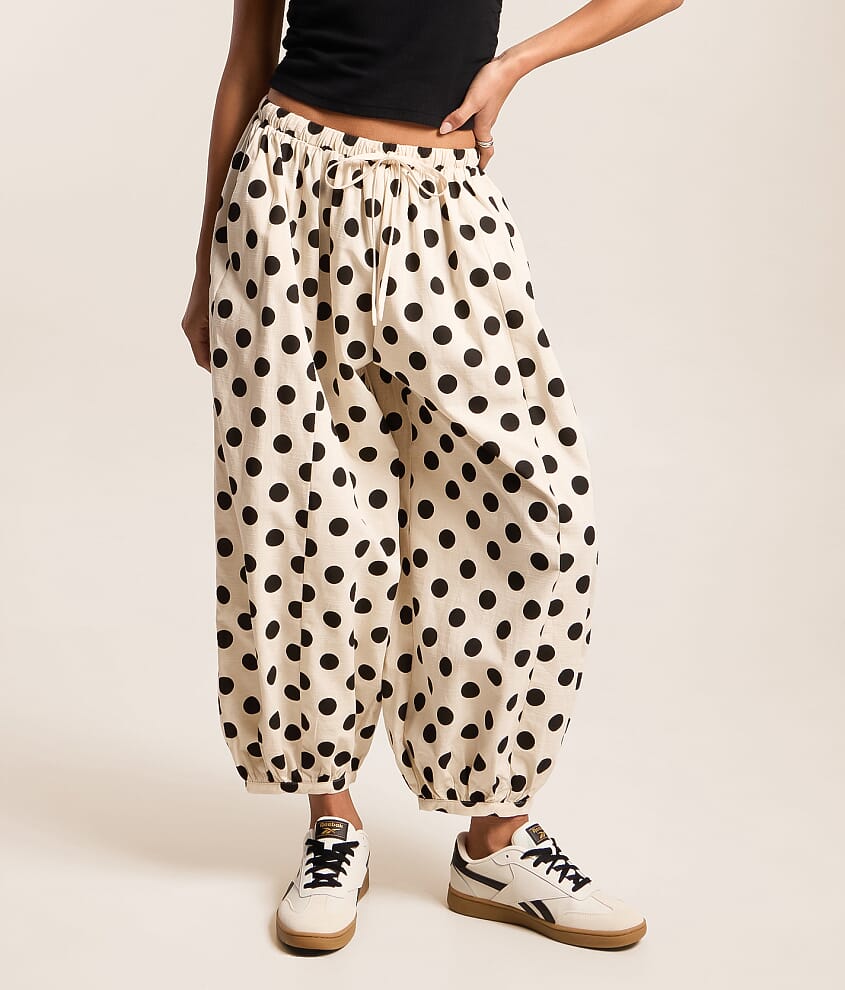 Polka Dot Cropped Wide Leg Pant