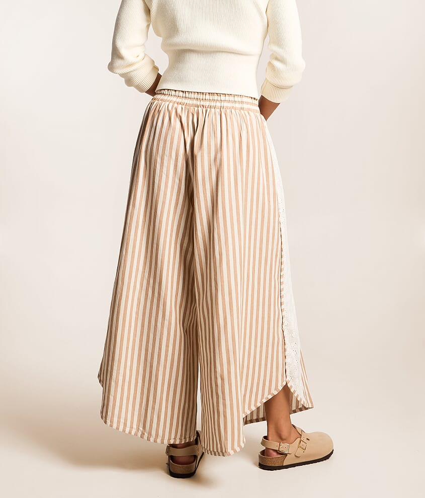 Striped Eyelet Pant