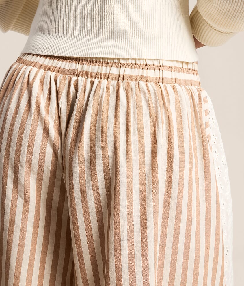 Striped Eyelet Pant