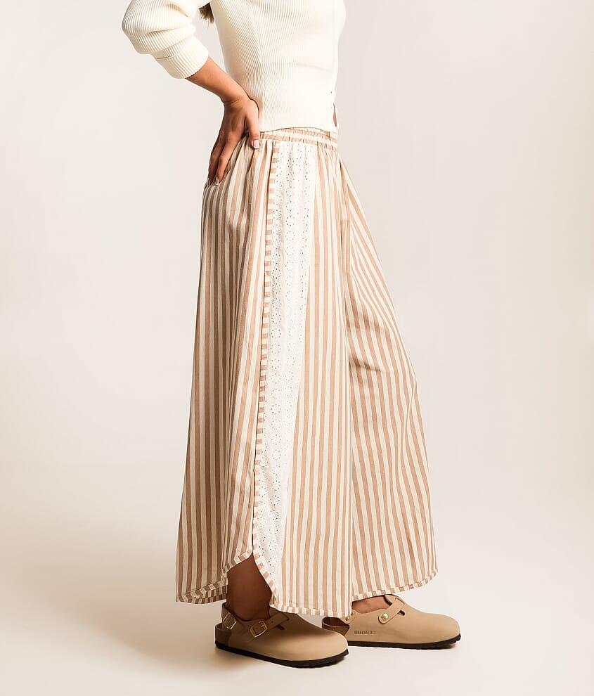 Striped Eyelet Pant