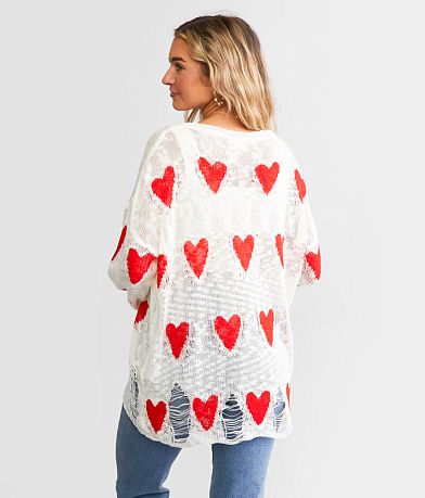 BiBi Destructed Heart Sweater back view