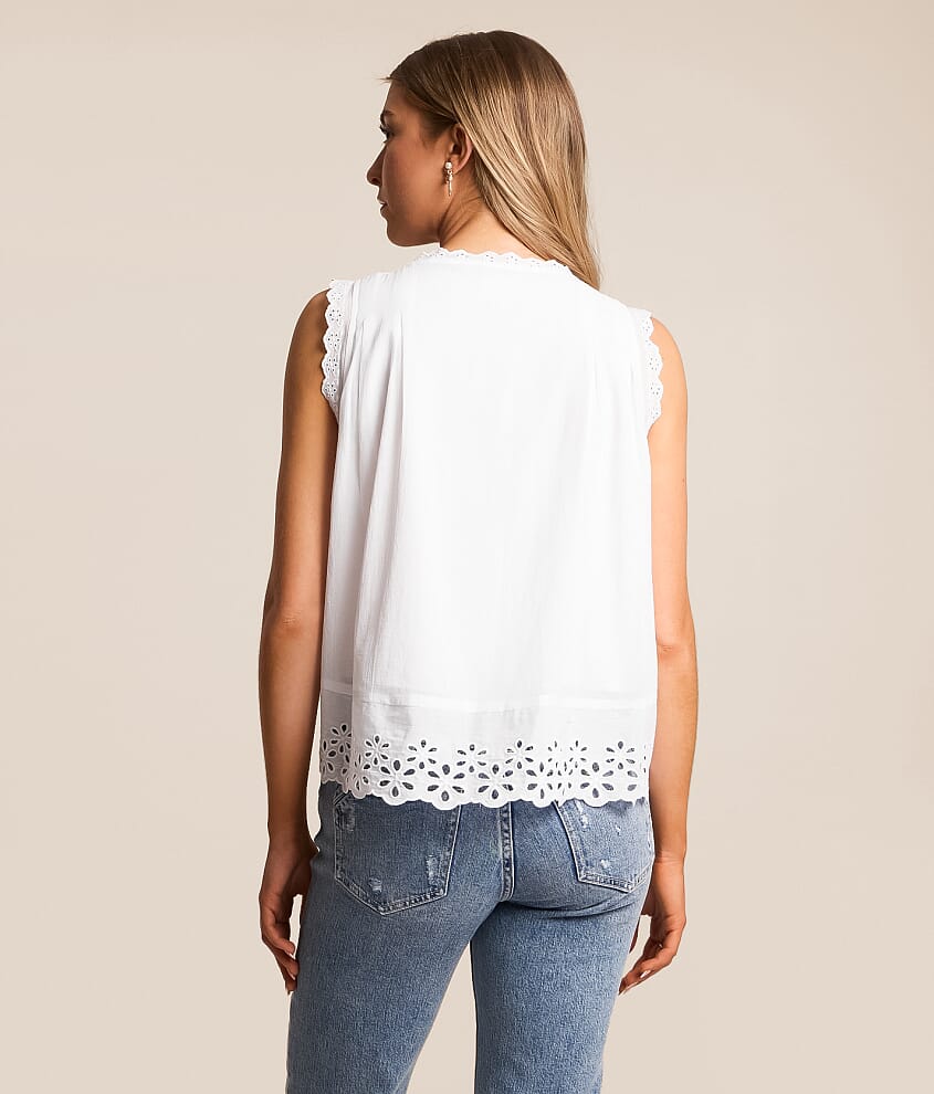 Scalloped Eyelet Tank Top