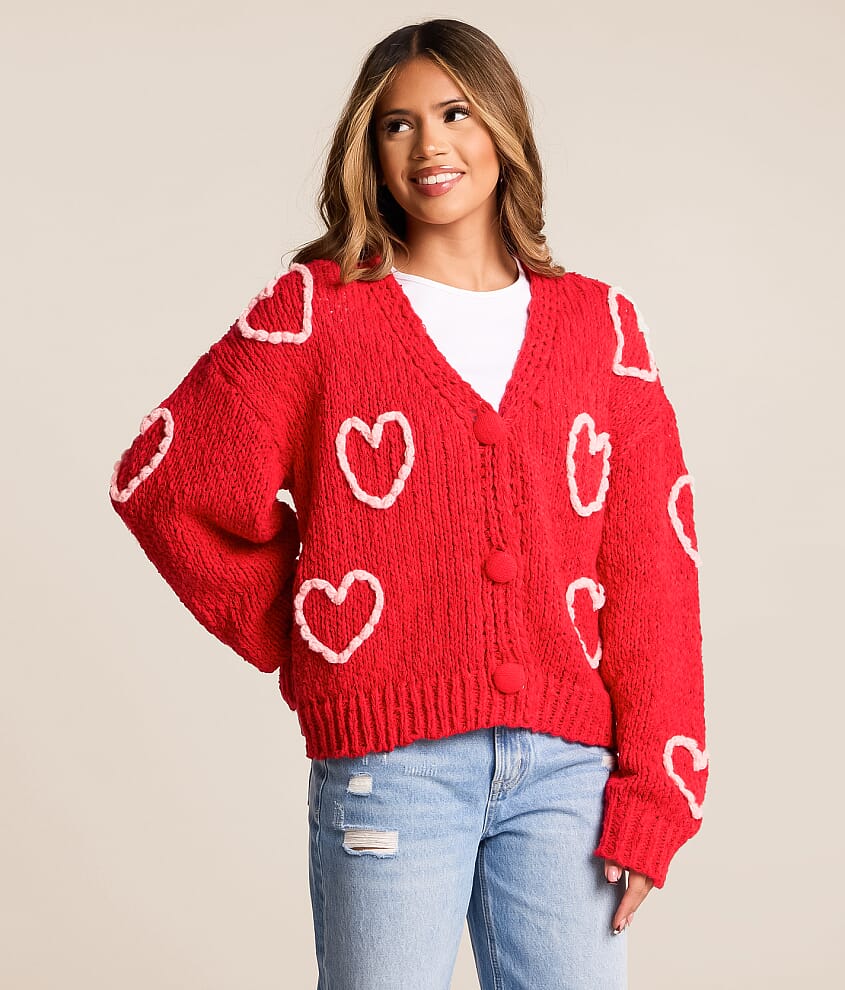 Heart Cardigan Sweater