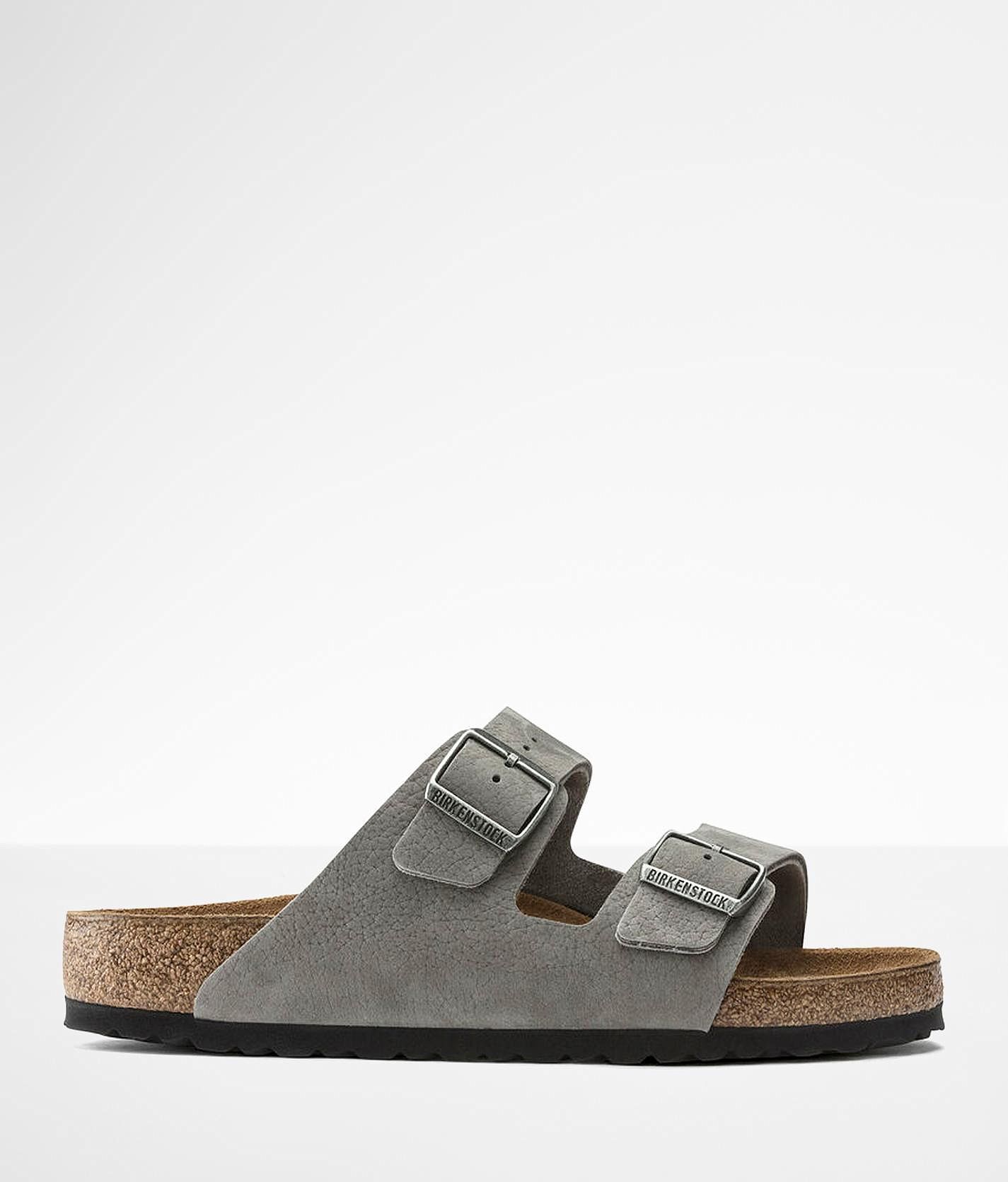 BIRKENSTOCK MEN\'S ARIZONA SANDALS, SOFT WHALE GREY, 11 MEDIUM US BIRKENSTOCK Arizona Gray Nubuck Sandals Mens Regular Width  main image 2