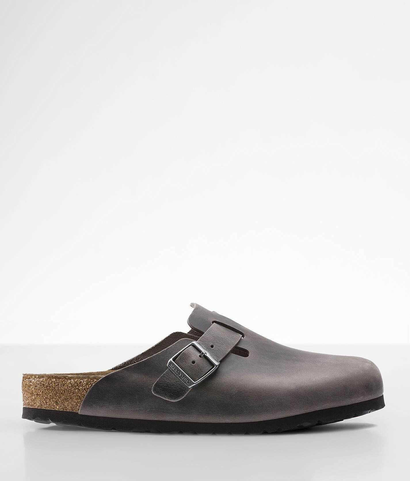 Birkenstock Men\'s Boston Soft Footbed Oiled Leather Clog in Iron Grey Birkenstock Boston SFB Iron Oiled Leather - Grey – Kith main image 4