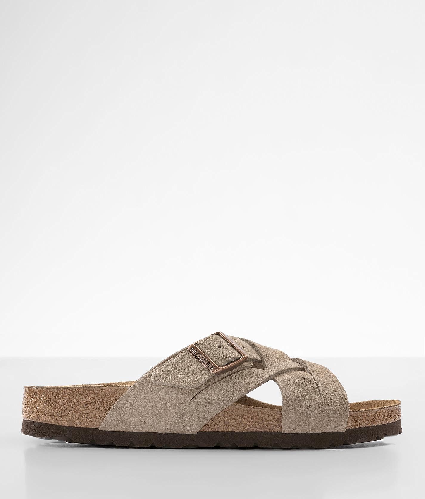 Birkenstock Lugano Leather Sandal Women s Shoes in Taupe Buckle