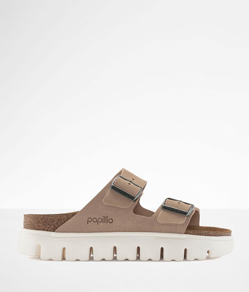 Arizona Platform Suede Leather Taupe