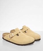Birkenstock® Boston Leather Clog - Women's Shoes in Latte Cream