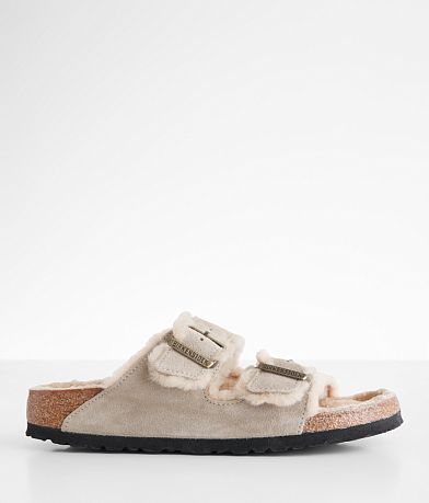 Birkenstock® Arizona Suede Shearling Sandal front view